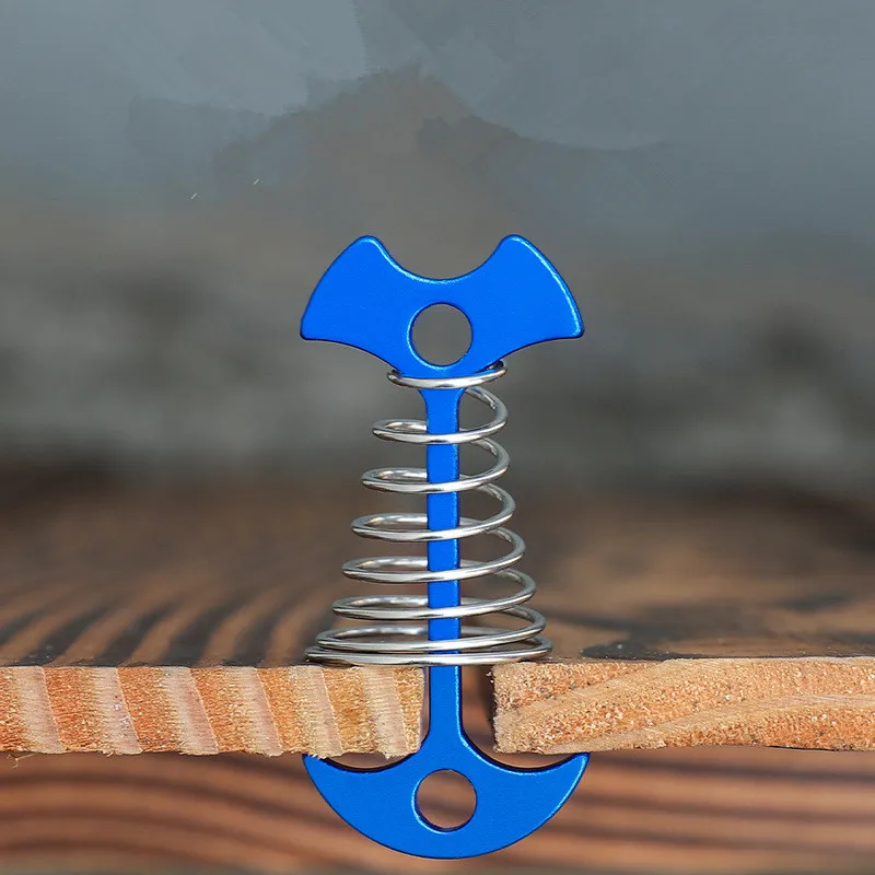 

1Pcs Plank Floor Spring Tent Pegs Buckle Aluminum Fishbone Anchor Outdoor Deck Stakes Fixed Nails Camping Tent Hooks