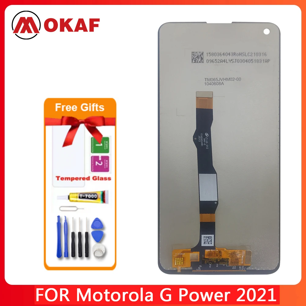 

OKANFU New Original 6.4" LCD For Motorola Moto G Power 2021 LCD Display Touch Screen Digitizer Assembly 100% Tested For G10 PLAY