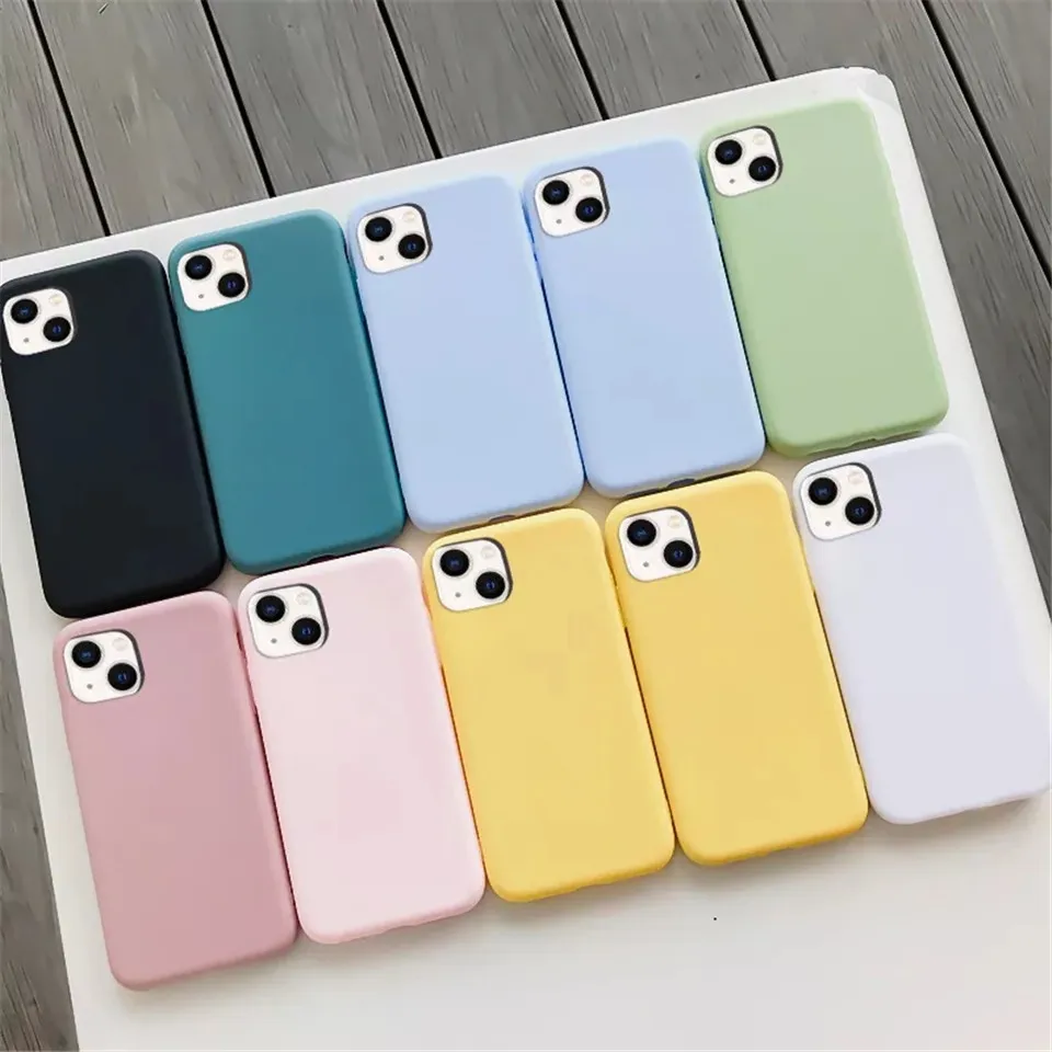 

Colored Shell Soft Silicone Original Phone Case For APPLE IPhone 14 13 Pro Max 12 11 Mini X XR XS 5 6 7 8 SE 2020 Plus Cover NEW