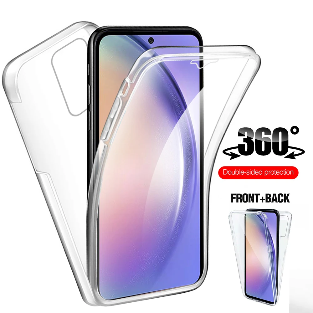 Двухсторонний противоударный защитный чехол 360 ° для Samsung Galaxy A54 5G, прозрачный чехол из поликарбоната и ТПУ с полным покрытием, чехол для Samung A14 4G A34 A 54 34 Двухсторонний противоударный защитный чехол 360 ° для Samsung Galaxy A54 5G, прозрачный чехол из поликарбоната и ТПУ с полным покрытием, чехол для Samung A14 4G A34 A 54 34