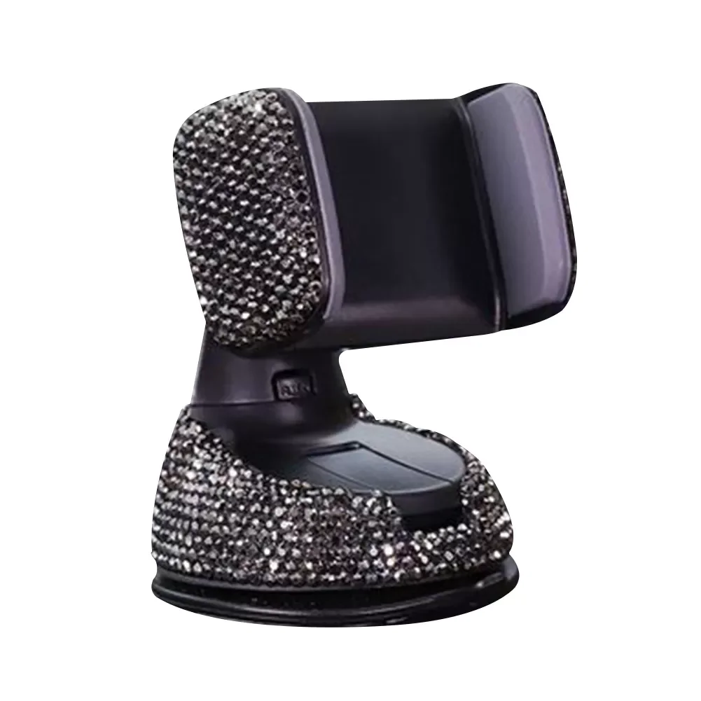 

Rotating Base Suction Cup Durable Clip Bracket Universal Easy Install Fixing Car Air Vent Rhinestone Mobile Phone Holders Stand