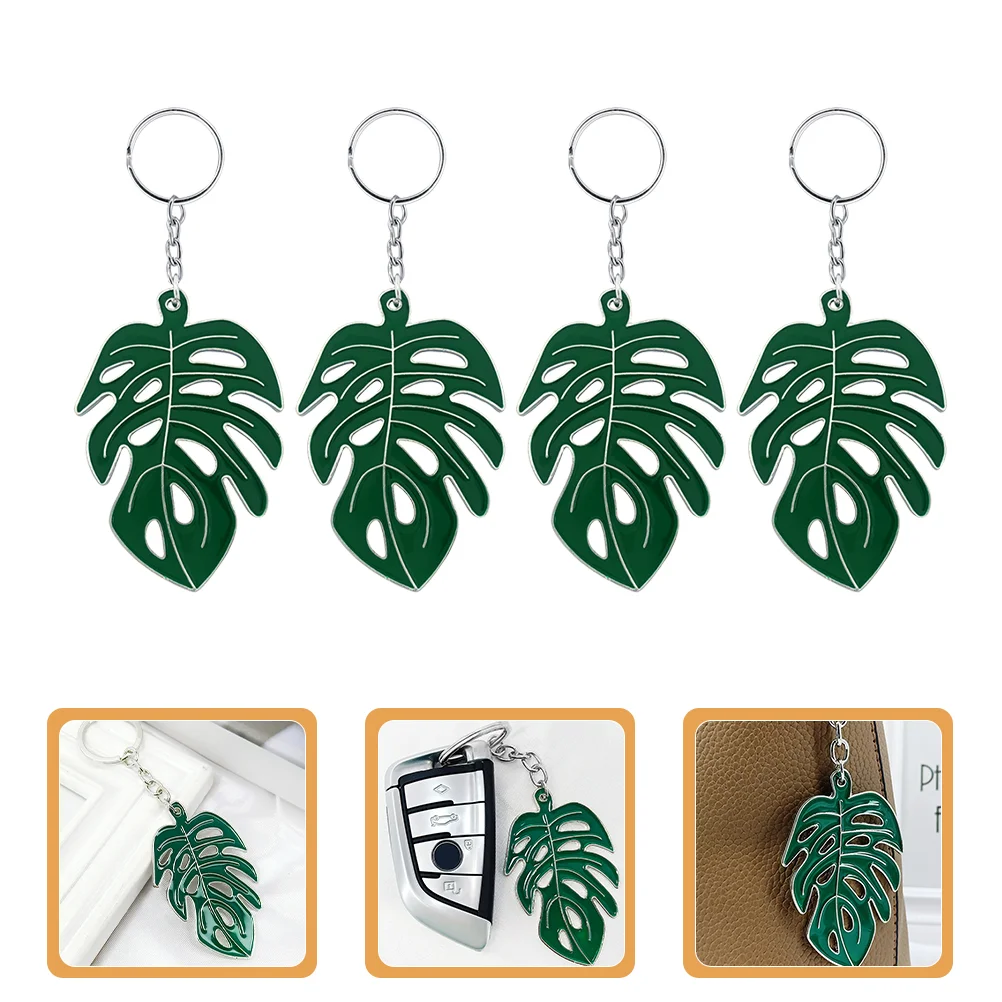 

4pcs Leaf Key Chain Ornament Key Chain Pendant Key Chain Decoration Bag Hanging Decoration