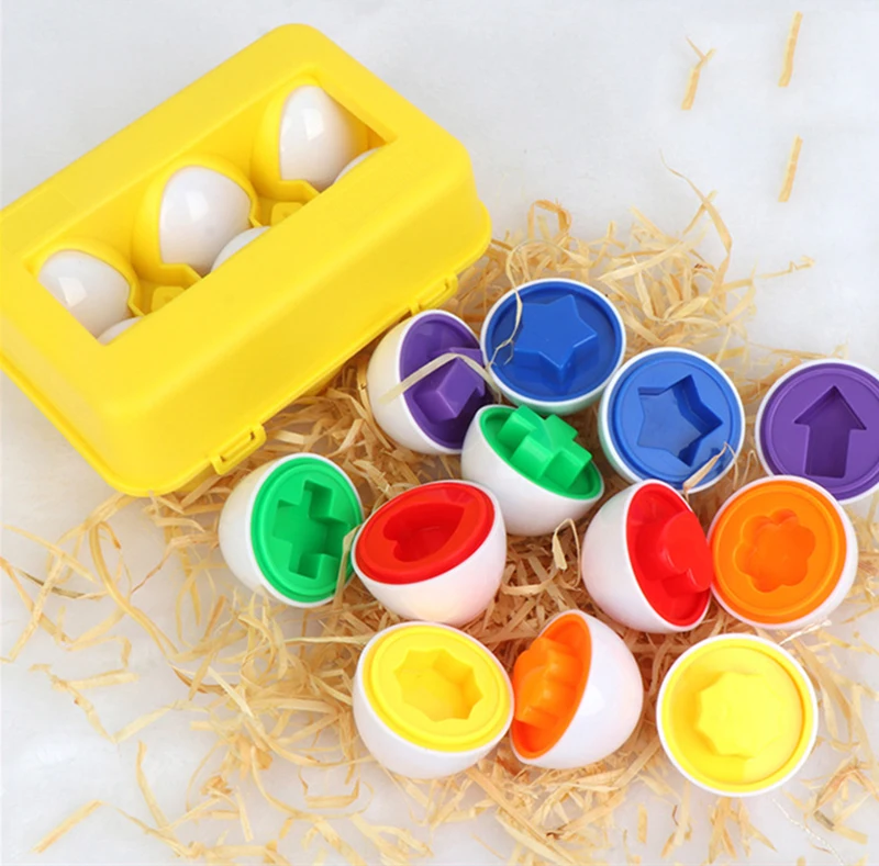 

6PCS Montessori Kids Smart Eggs Learning Education Math Toys 3D Puzzle Game For Children Popular Toys Jigsaw Mixed Shape Tools