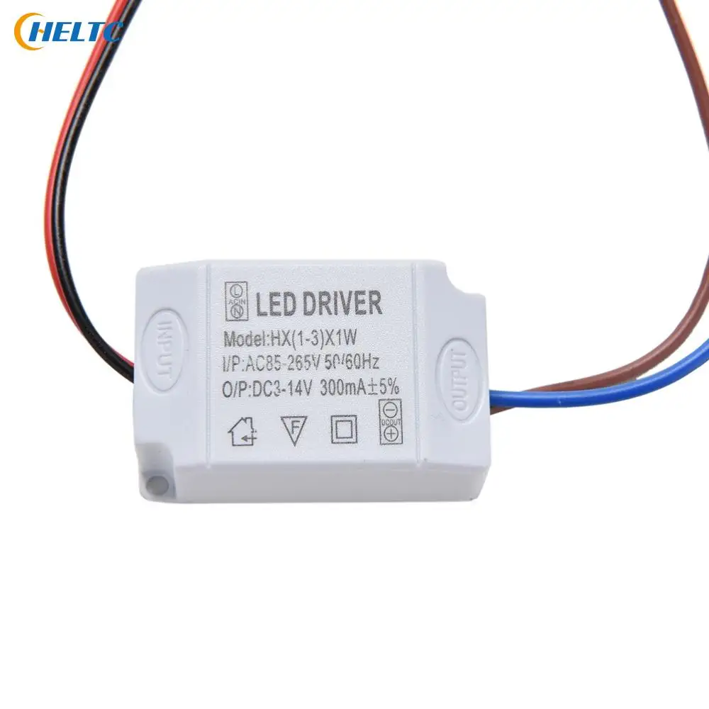 1шт 3X1W Простой AC 85V-265V на  DC 2V-12V 300mA Электронный драйвер для светодиодной полоски трансформатор питания адаптер