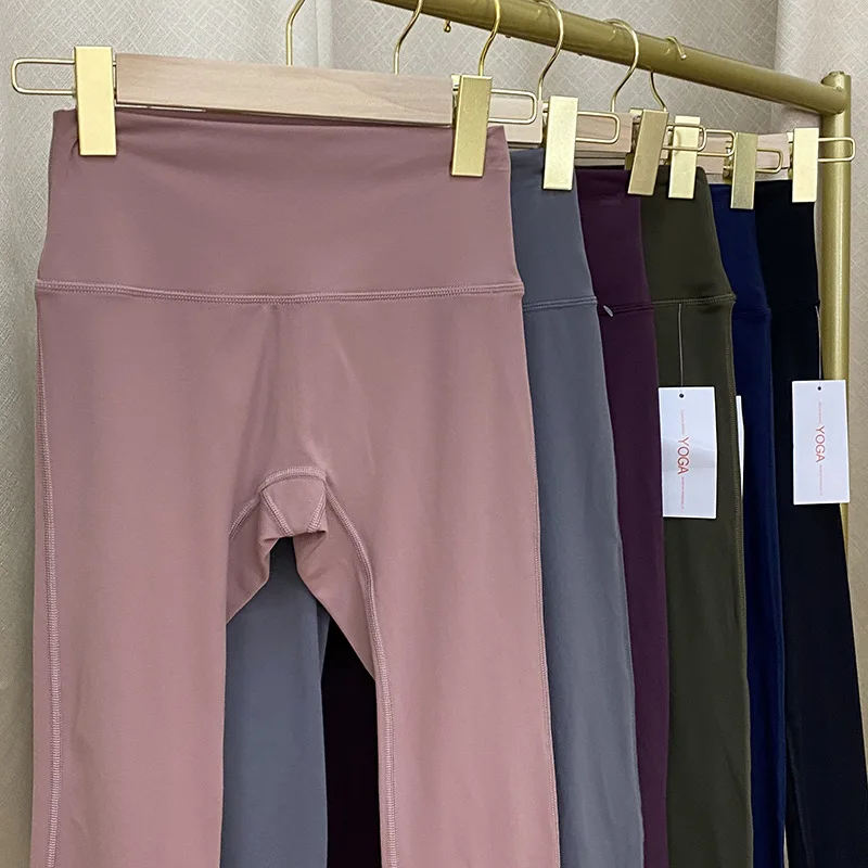 

Lulu Seamless Leggings High Waist Stretchy Pants Women Push Up Tight Workout Gym Pant Fitness Quick Dry Running Scrunch Pants