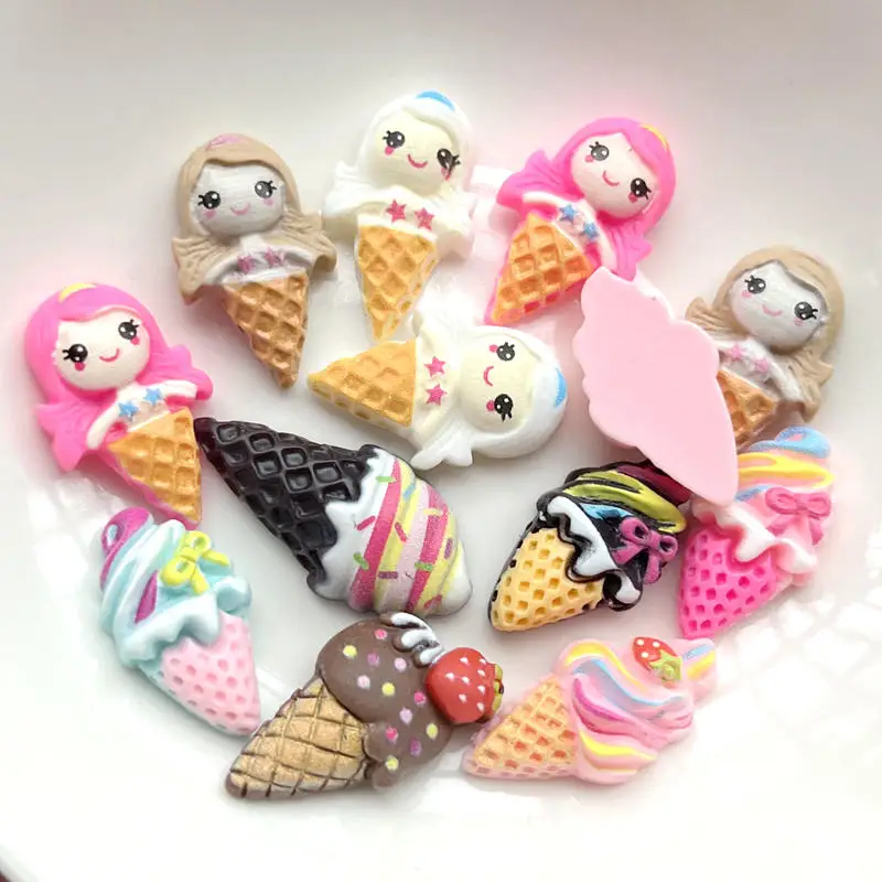 

Разноцветные заколки для волос в виде мороженого для девочек, 10 штук