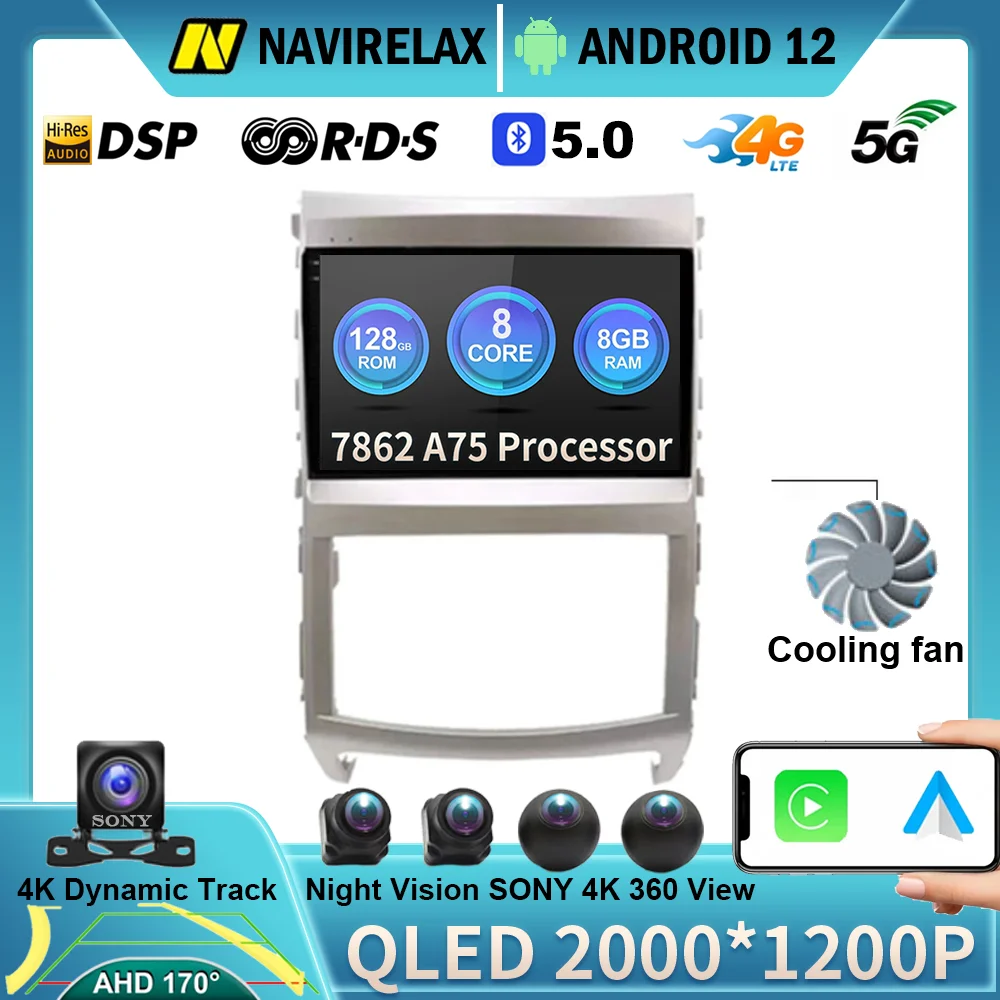 

Автомагнитола на Android 12 для Hyundai Veracruz ix55 2006-2015, мультимедийный видеоплеер, навигация GPS QLED Carplay 4G WIFI DSP