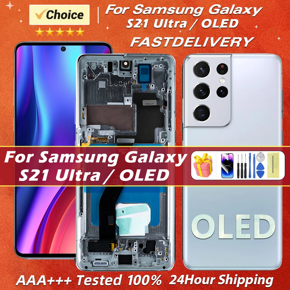 Samsung Galaxy S21 Ultra 5G G998F G998B Совместимый AMOLED 6 8-дюймовый дисплей с емкостным экраном