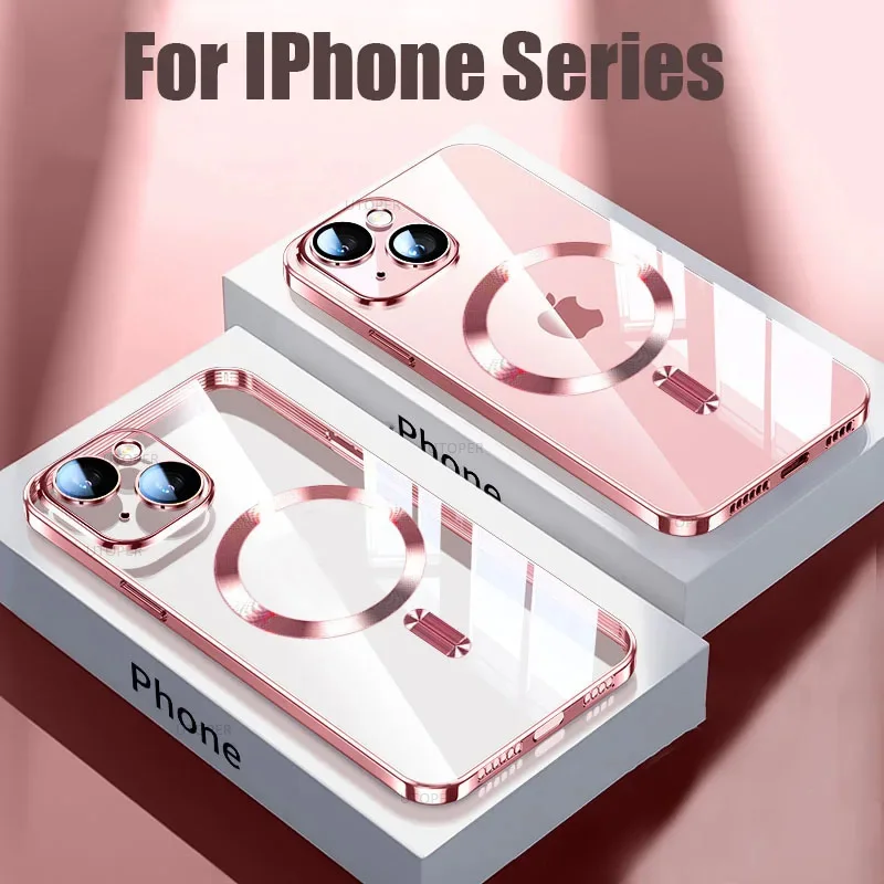 Магнитный чехол Magsafe для IPhone 7 8 11 12 13 14 15 Pro Max Plus Mini XS XR