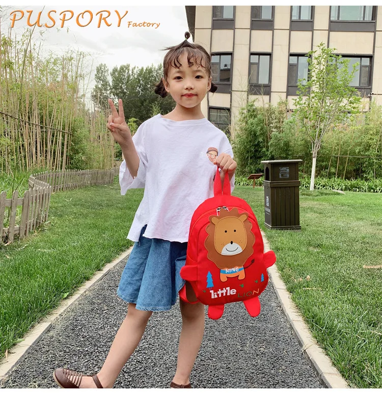 

Baby Backpack Nylon Cute Cartoon Lion Pattern Light High Capacity Children Multifunction Unisex New Falsh Sale Kids School Bag