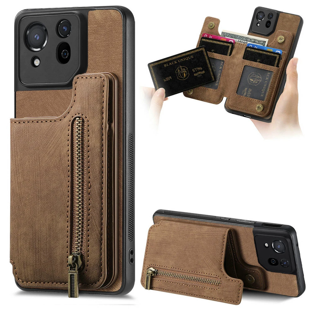 Чехол-кошелек на молнии кожаный чехол для карты Asus Rog Phone 8 Pro 5G 2024 роскошный