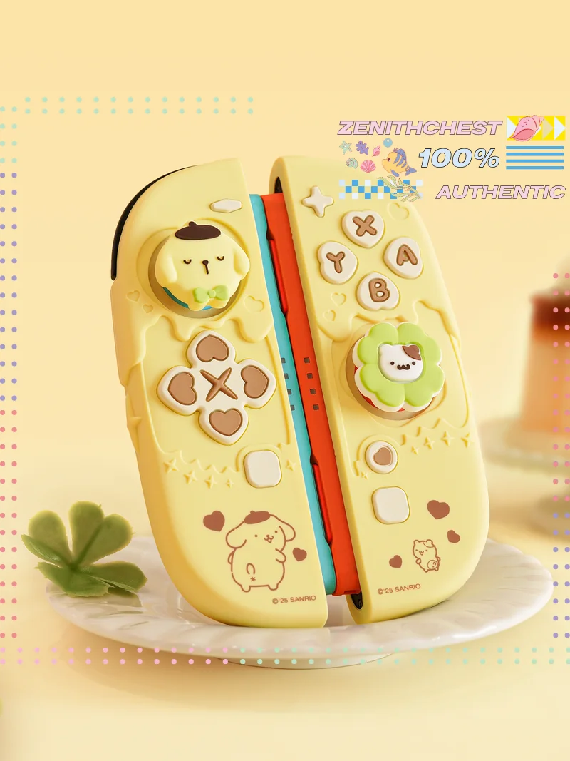 Фото Официальный мягкий защитный чехол Sanrio Jixiang для NS2 Joy‑Con, силиконовые чехлы, прочные, устойчивые к царапинам, с мультяшным рисунком, игровые аксессуары №1