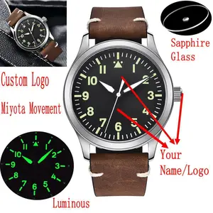 Custom Logo Sapphire Miyota Automatic Corgeut Watch 42mm Military Men Sports Sterile Dial Luminous L in USA (United States)