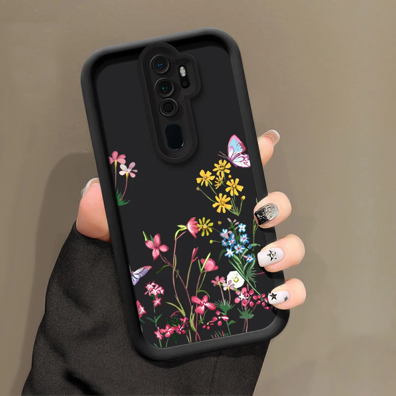 Чехол с цветами и бабочкой для OPPO A32 A31 A17 A16E A16K A16 A15 A11S A9X A7X A9 A5 A3 A3X A1 силиконовый