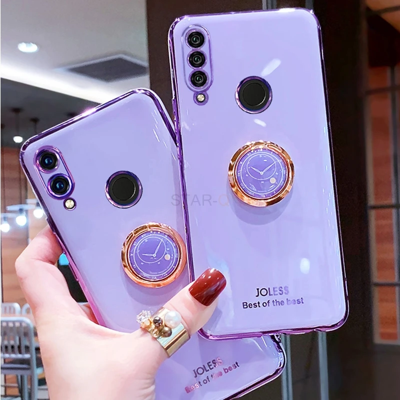 

Luxury Plating Ring Holder Phone Case For Huawei P40 P30 P20 Lite Pro P Smart Plus 2019 Honor 20 10 Lite 8x 9x Silicone Cover