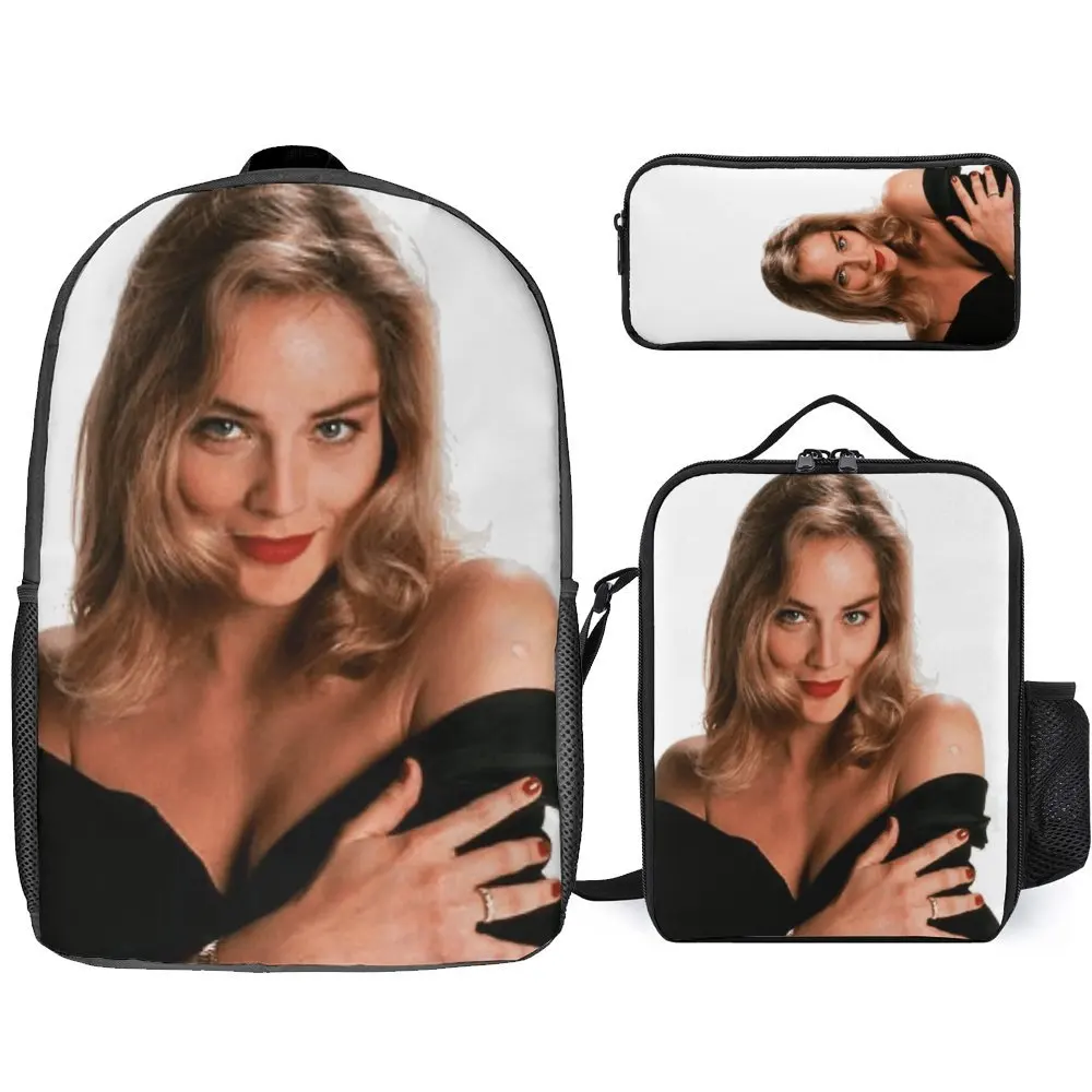 Набор 3 в 1 Шерон Стоун (2) рюкзак 17 дюймов сумка для ланча ручек прочная зубная