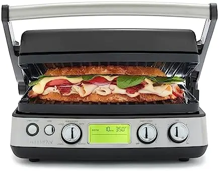 

7-in-1 Multi-Function Contact Grill & Griddle, Healthy Ceramic Nonstick Aluminum, Two Sets of Grill & Waffle Plates, Adj