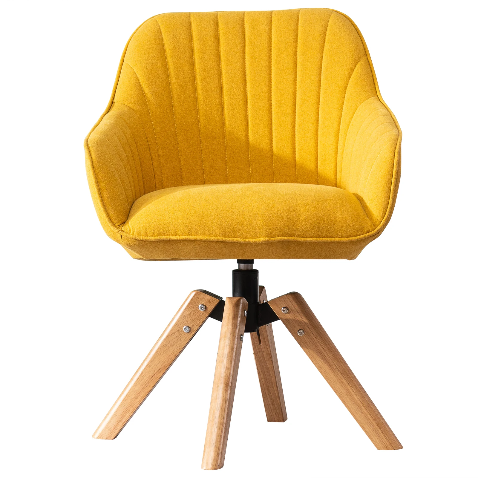 

Three Colors Simple Nordic Style Vertical Quilted Backrest Solid Wood Legs Linen Cloth Soft Bag Indoor Leisure Lounge Chair