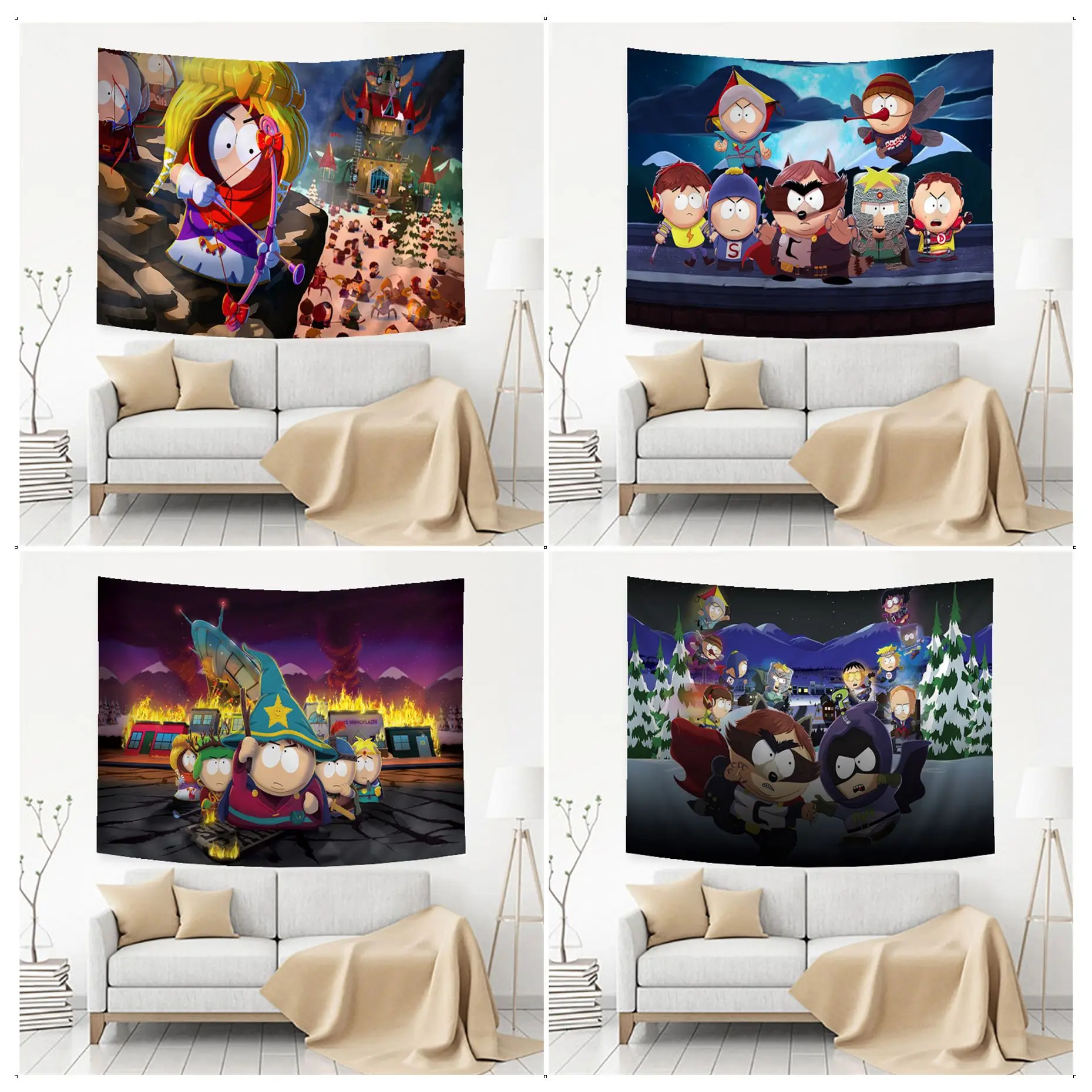 

South Cartoon Parke Cartoon Tapestry Japanese Wall Tapestry Anime Home Decor