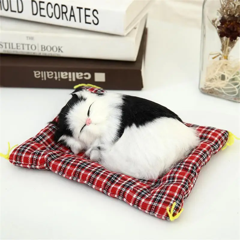 

Cute Simulation Cat Cloth Pad Plush Toy Fake Animal Children Birthday Gifts Artificial Imitation Cat Doll Car Decor Supplies