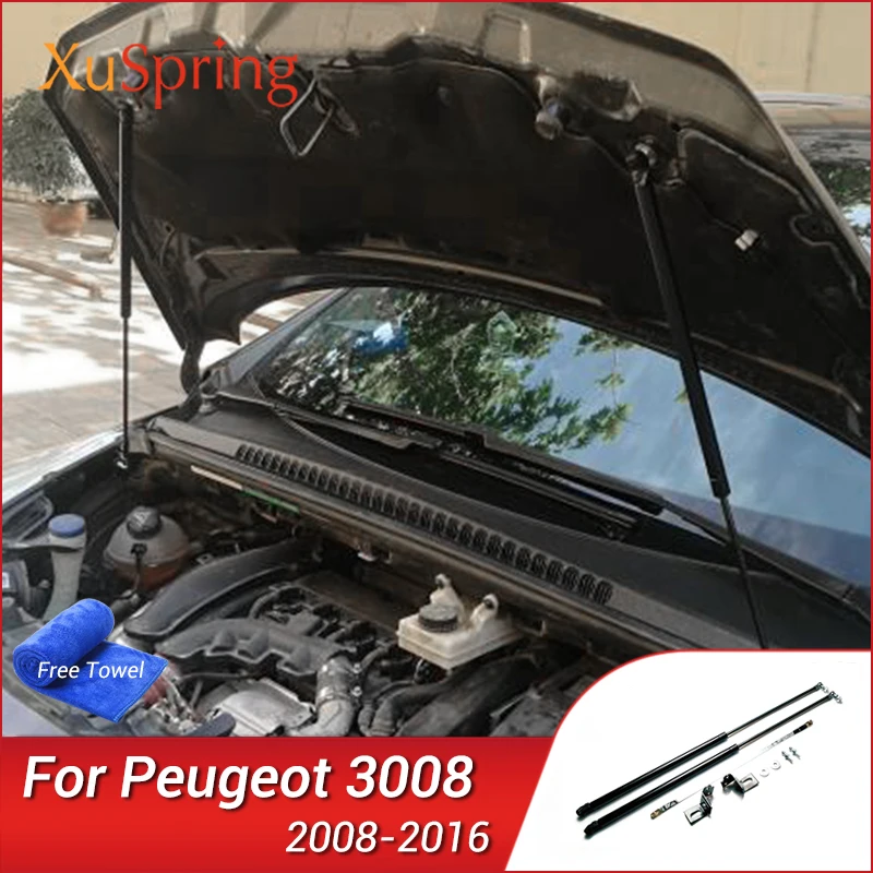 

Подъемная опора для крышки капота автомобиля, кронштейн для пружины газа, гидравлический стержень для 2008 2009 2011 2012 2013 2015 2014 Peugeot 2016