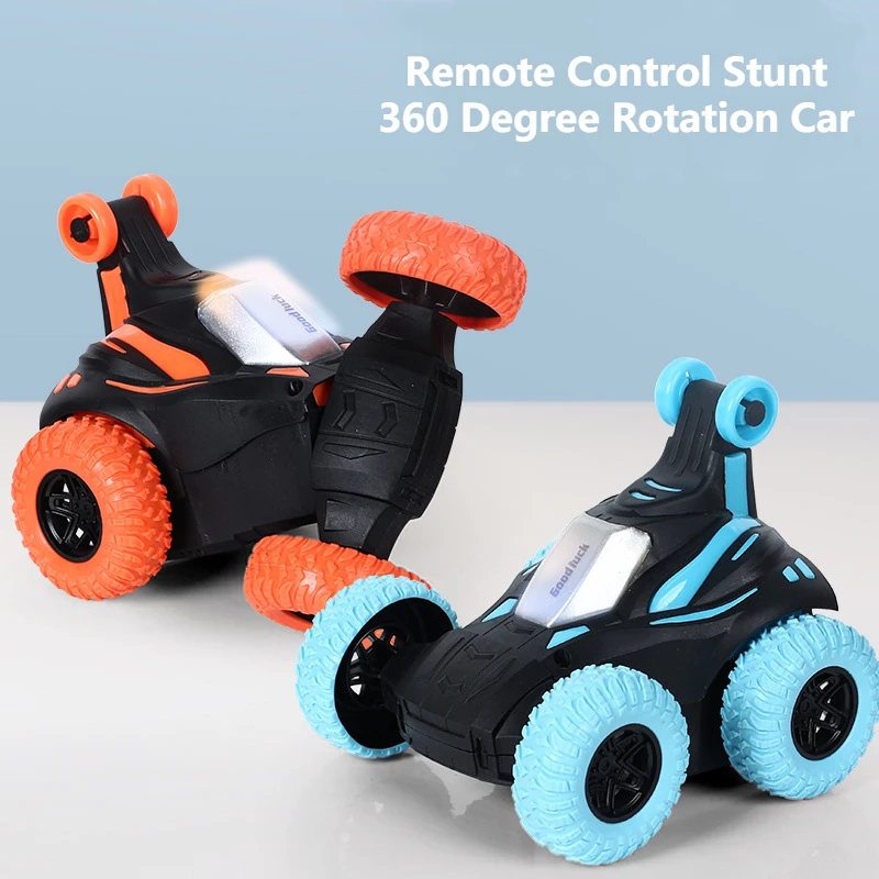 

360 Degree Rotation Electric Tumbling Vehicle Toys Children's RC Stunt Rolling Car Remote Control Dump Truck With Light Music