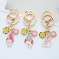 sanrioed hellokittys mymelody japanese cartoon cute keychain creative alloy bag accessories key pendant