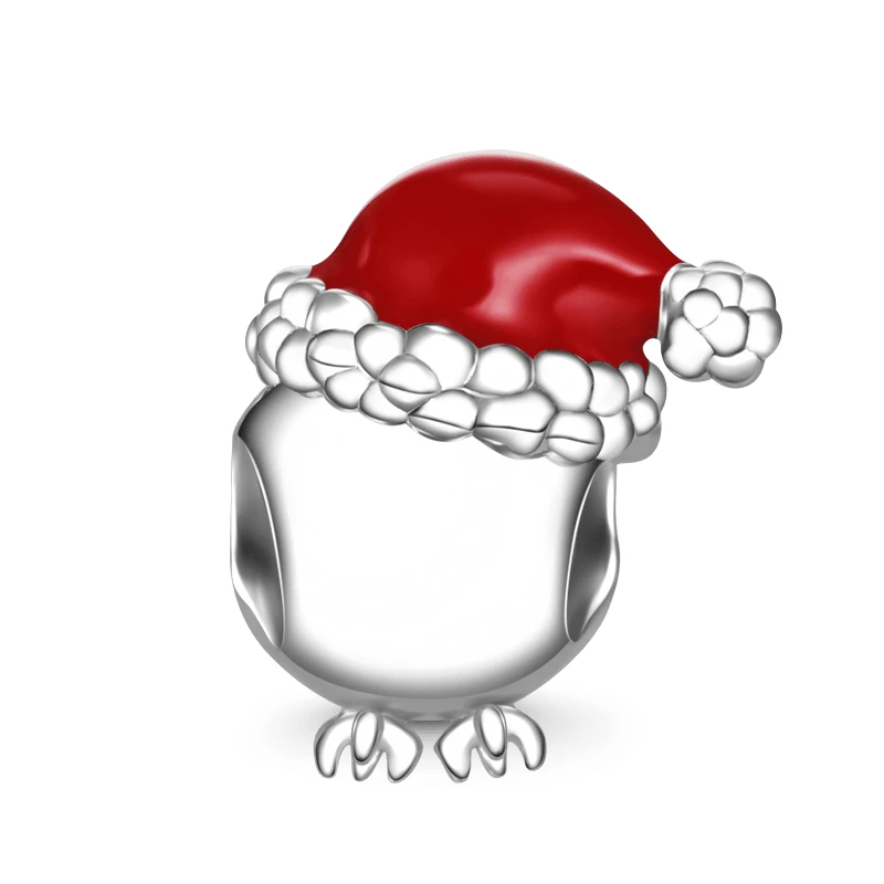 Женский браслет Санта-Клаус из серебра 925 пробы с Шармами