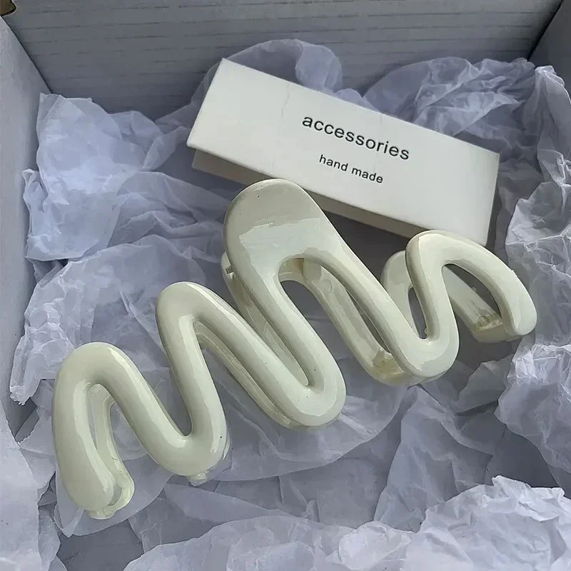 Модная красочная желейная волнистая заколка для волос с когтями женщин и девочек