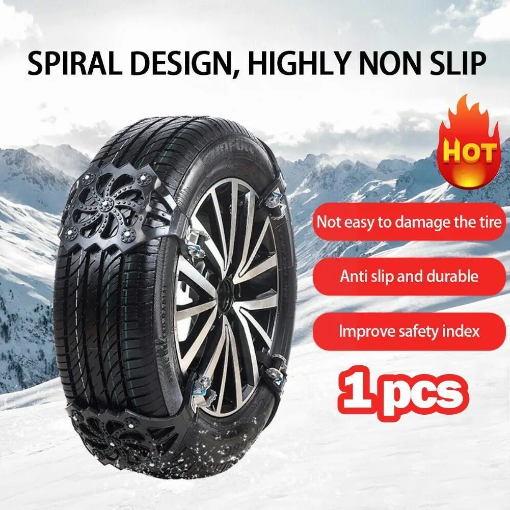 

4 дюйма, противоскользящая цепь для шин, цепь из говяжьих сухожилий, нескользящая цепь для ледяной грязи, Дорожная безопасность, противоскол...