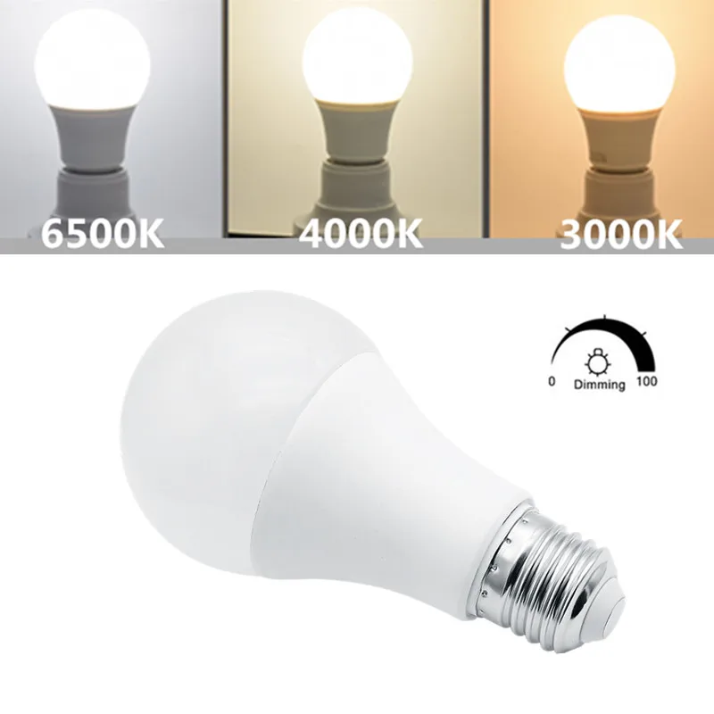 

Dimmable E27 Led Bulb Light 220V Nature White 4000K Warm White 3000K Cool White 6500K 5W 7W 9W 12W Energy Saving Bubbe Ball Lamp
