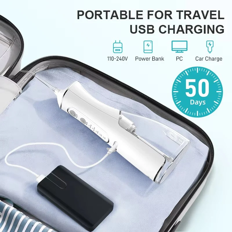 Портативный беспроводной ирригатор L8 с USB-зарядкой, 4 насадки, 300 мл, 4 режима, для чистки зубов в путешествиях (art.: 3920d4f89ecae) - 3920d4f89ecae