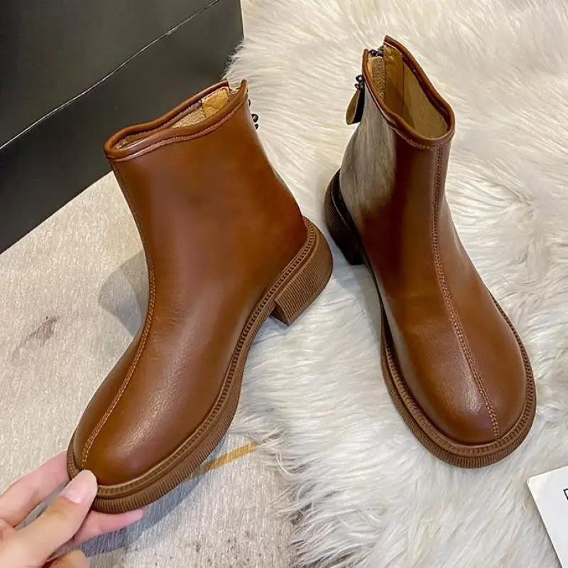 

Shoes Woman Boots Round Toe Autumn 2023 Rubber Ladies Rock Rome Ytmtloy Chelsea Square Heel Botines De Mujer Winter Shallow 1