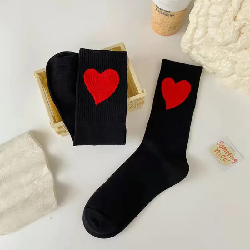 Cotton Ankle Long Socks Women Female Trendy Ladies Mid Japanese Korean College Style Small Love Cute Designer Socks
