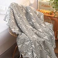 nordic ins wind gray knitted casual small wool blanket quilt summer thin section nap sofa blanket single blanket dropshipping