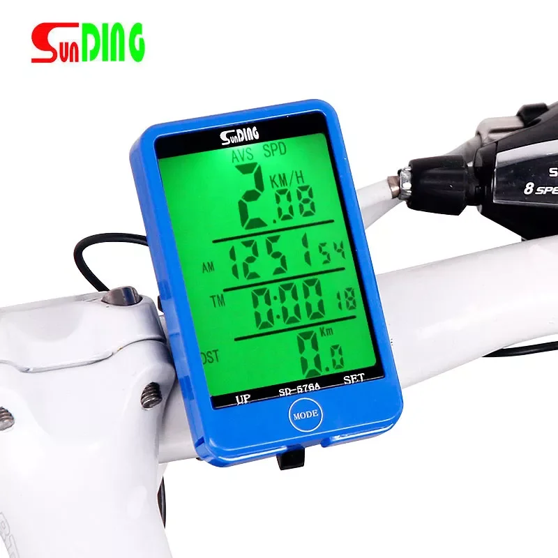 

Bicycle Wired Speedometer Computer Stopwach Odometer 27 Functions Water Resistant Large Touch LCD Screen Backlight SD-576A