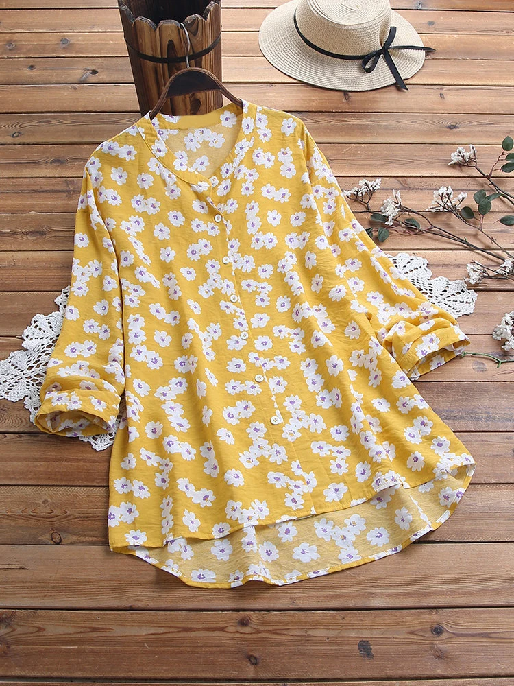 

Floral Print Womens Tops and Blouses 2022 Spring Summer Long Sleeve Streetwear Ladies Holiday Beach Style Outwear