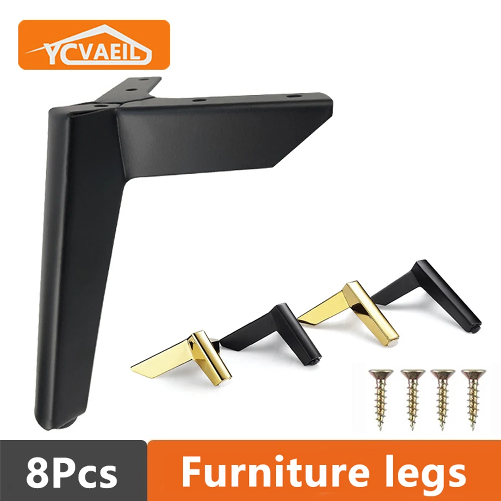 

8Pcs Legs for Furniture Metal Coffee Table Leg Black Gold TV Cabinet Sofa Chair Hardware Replacement Feet Height 8/10/12/15CM