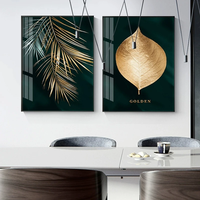 

Gold Leaf Canvas Abstract Paintings Wall Art Posters and Prints Decorative Pictures for Living Room Nordic Cuadros Home Decor