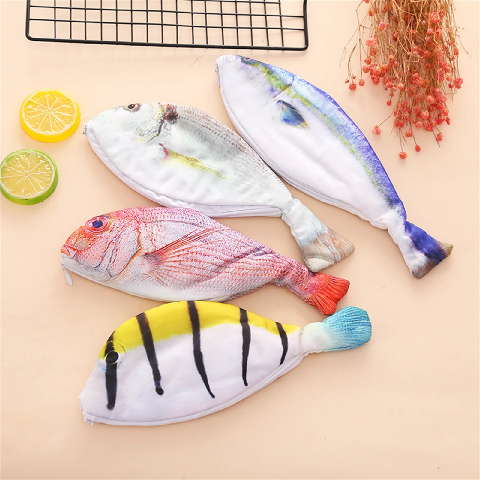 

Creative Fish Shape Pencil Case Kawaii Korea Style Novelty Cloth Pencils Bags School Supplies Stationery Hot Pen Box