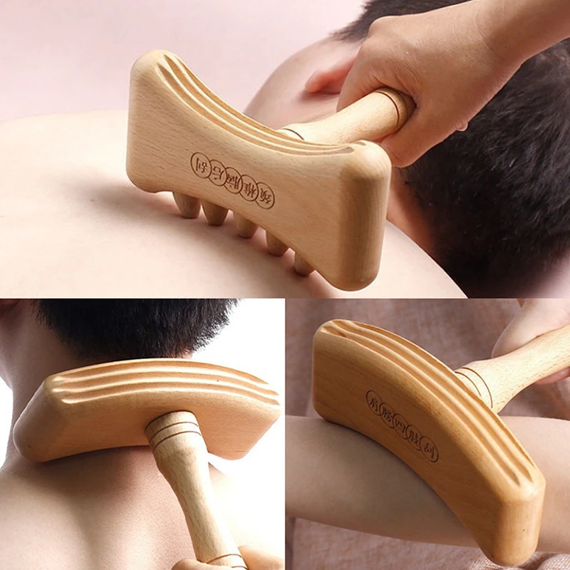 

Wooden Lymphatic Drainage Massager Shoulder Neck Rolling Stick Home Rolling Tendon Stick Universal Scraping Stick Massage Tools