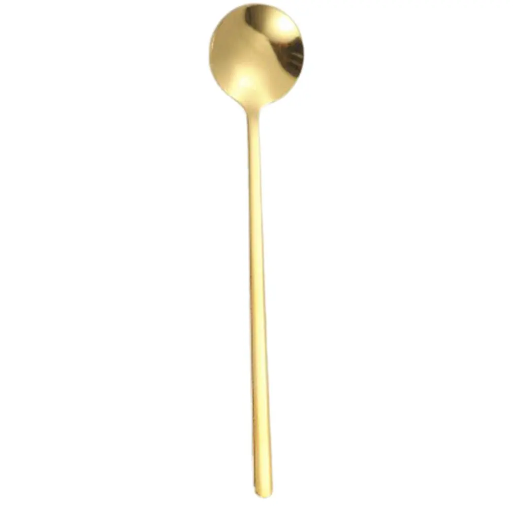 

Stainless Steel Coffee Spoon Dessert Sugar Spoon Ice Cream Stirring Spoon Tea Milkshake Spoon For Tableware Kitchen Cafe