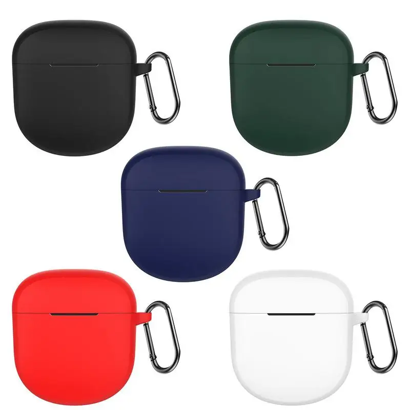 

Dustproof Shockproof Protective Silicone Case Cover For Boses QuietComfort Wireless Noise Cancelling Earbuds With Carabiner
