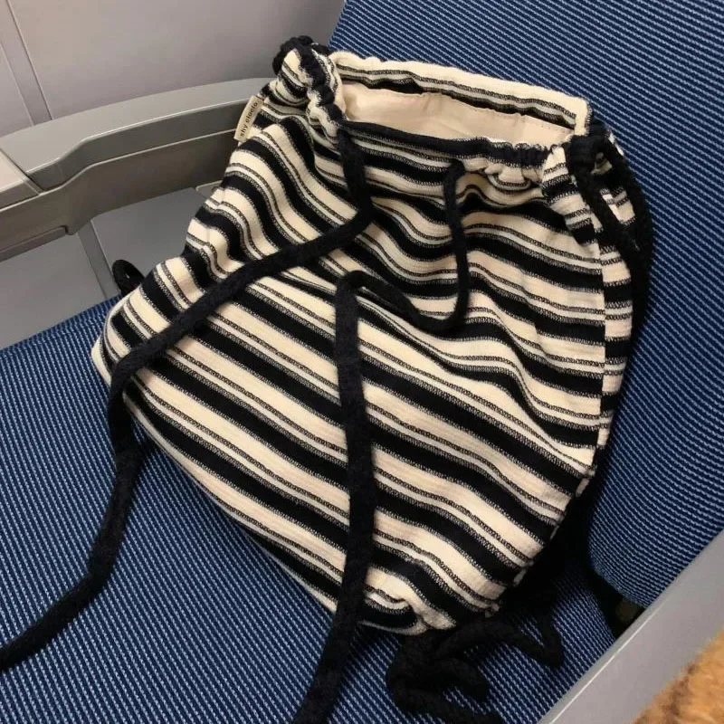 Полосатые рюкзаки для женщин школьные сумки на плечо 2024 модный женский