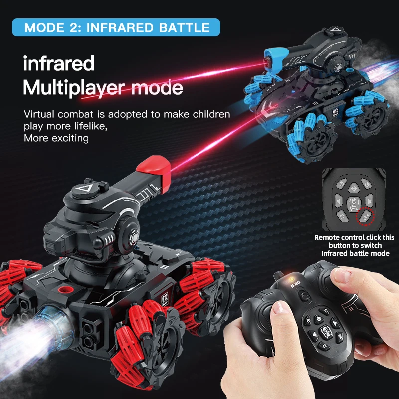 

2022 Water Bomb Tank Gesture Remote Control Multiplayer Battle Toy Remote Control Car Large Size Four-Wheel Drive Birthday Gift