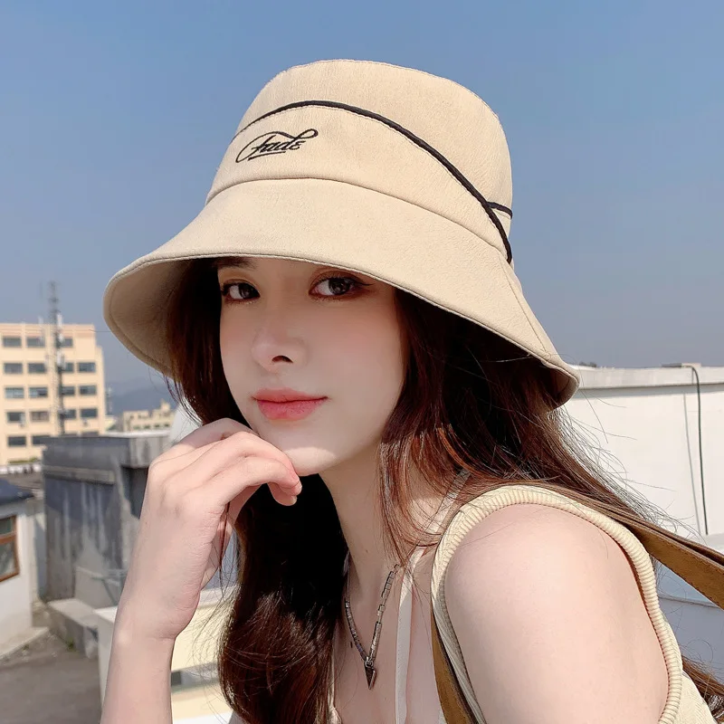 

Панама женская с вышивкой в японском стиле, тонкая шляпа от солнца, корейский стиль, весна-осень 2023