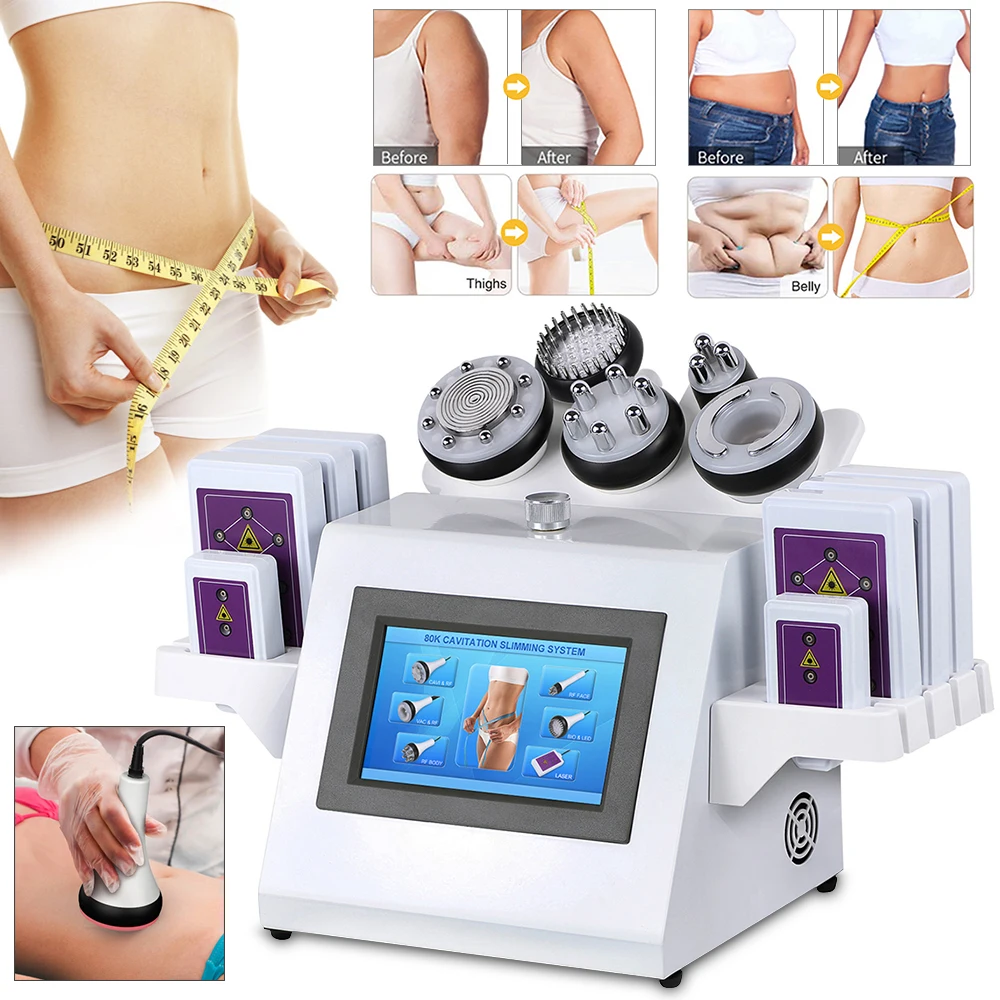 

2023 NEWEST Portable 40K Cavitation Machine Professional 7 in 1 for Body Slimming RF L-aser Fat Burner Face Lifting For Salon