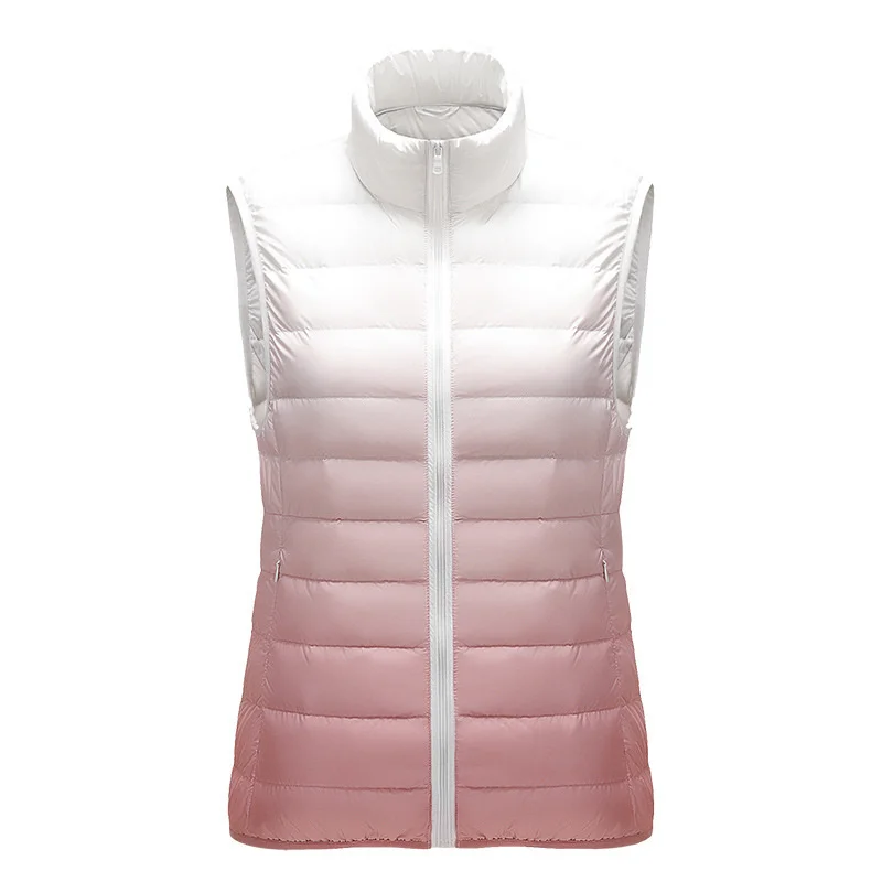 

waistcoat outer down jacket 2023 Women's new light and thin gradual color vest coat