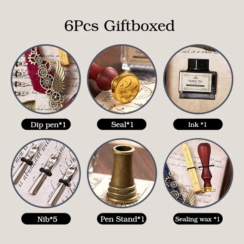 Набор перьевых карандашей 5 цветов сменных перьев с чернилами уплотнительный