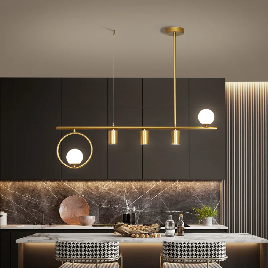 

Dining Room LED Chandelier Lighting Simple Bedroom Kitchen Restaurant Bar Hanging Lamp Nordic Creative Gold/black Home Fixtures